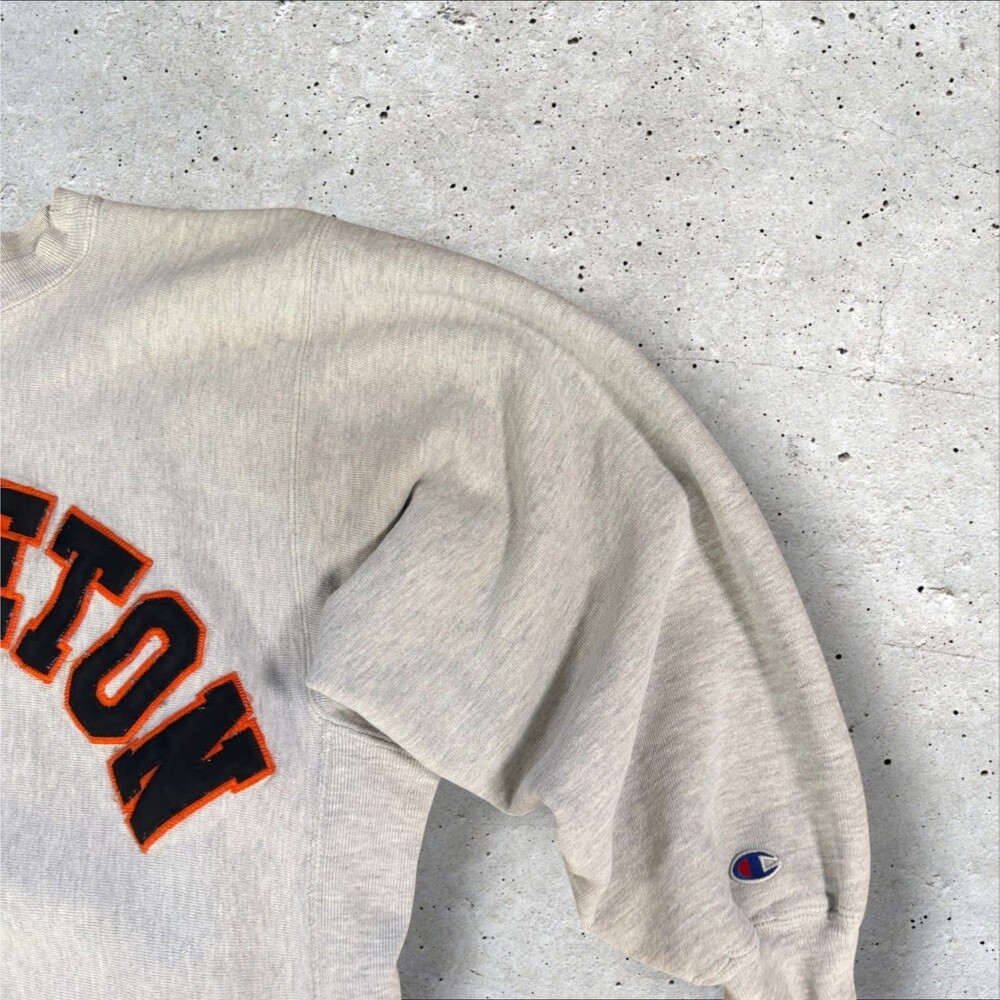 Vintage 80's Champion Reverse Weave Princeton Crewneck Sweatshirt Gray Large USA - Picture 3 of 15